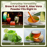 Aloe Vera Leaf Powder (Aloe barbadensis) - Kosher Certified | Raw, Vegan, Non GMO & Gluten Free | USDA Certified | Origin - India