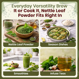 Nettle Leaf Powder (Urtica dioica) - Herbal Tea | Kosher Certified | Raw, Vegan, Non GMO & Gluten Free | USDA Certified | Origin - Albania