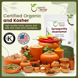Sarsaparilla/Anantamul Root (Hemidesmus indicus) Cut & Sifted - Herbal Tea | USDA & Kosher Certified | Vegan, Non GMO & Gluten Free | Resealable Bag | 100% Raw from India