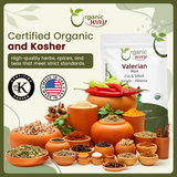 Valerian Root Cut & Sifted (Valeriana Officinalis) - Herbal Tea | European Wild-Harvest | Kosher & USDA Certified | Vegan, Non-GMO & Gluten Free | 100% Raw from Albania