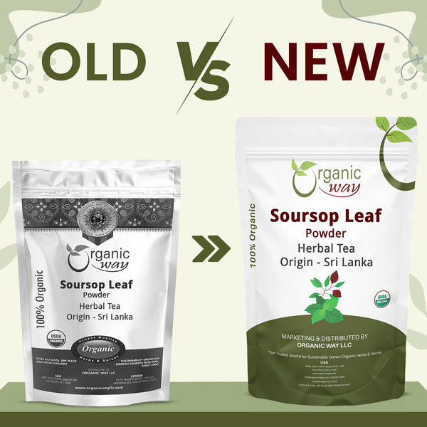 Soursop Leaf Coarse Powder - Herbal Tea | Organic, Vegan, Non GMO & Gluten Free | Resealable Bag, USDA & Kosher Certified | 100% Raw from Sri Lanka