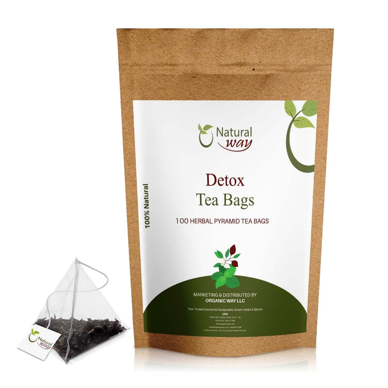 Detox Tea Bags | Pyramid Tea Bags, Caffeine-Free, 100% Natural Ingredients, ECO Conscious Packaging | Herbal Tea for Relaxation | Rich Flavor, and Sustainable Enjoyment, 9 Oz (pack of 100)