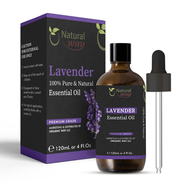 Natural Way Lavender Essential Oil | Premium Grade Essential Oils for Hair Care, Oil for Skin, Aromatherapy, & Diffuser | Essential Oil for Skin Tag Remover, Massage Oil & Humidifier Use | 4 Fl Oz (120 mL)