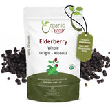 Dried Elderberry Whole - Herbal Tea | European Wild-Harvest | Kosher & USDA Certified | Non-GMO & Gluten Free | Tested for Purity | 100% Raw from Albania