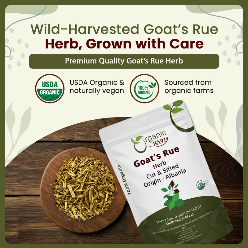Goat’s Rue Herb Cut & Sifted - Herbal Tea | European Wild-Harvest | Kosher & USDA Certified | Vegan, Non-GMO & Gluten Free | 100% Raw from Albania