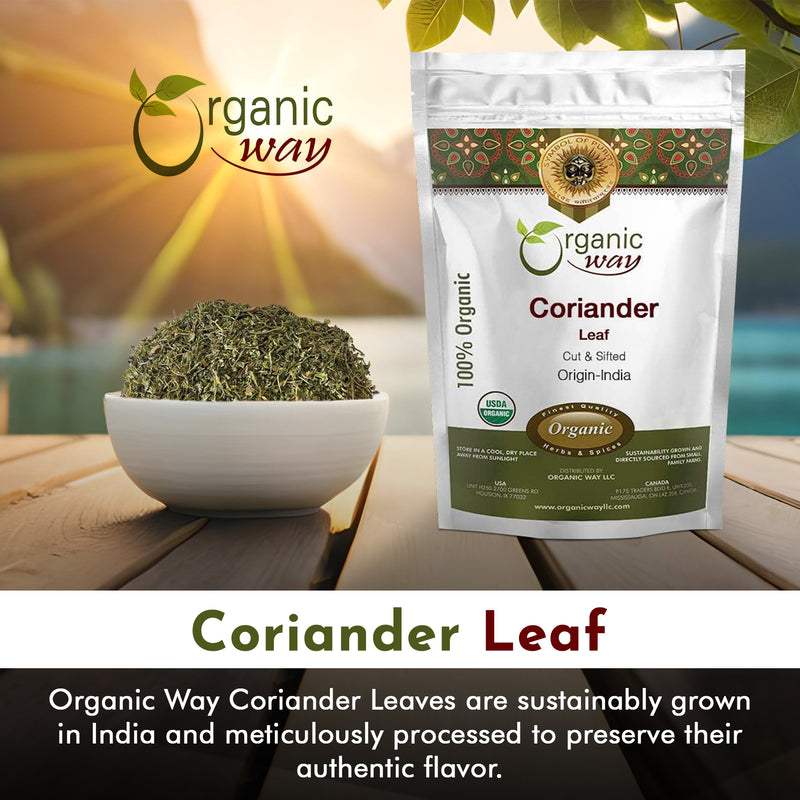 Organic Way Coriander leaves/ cilantro leaves cut and sifted