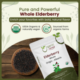 Dried Elderberry Whole - Herbal Tea | European Wild-Harvest | Kosher & USDA Certified | Non-GMO & Gluten Free | Tested for Purity | 100% Raw from Albania