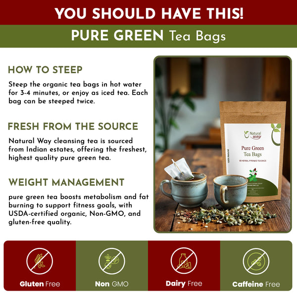 Herbal Slimming Pyramid Tea Bags | Herbal Blend for Natural Cleansing & Balanced Lifestyle | Herbal Slimming Pyramid Tea Bags | Caffeine Free 100% Natural Ingredients | ECO Conscious Tea Bags | 50 Tea Bags