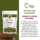 Yarrow Flower Powder (Achillea millefolium) - Herbal Tea | European Wild-Harvest | Kosher & USDA Certified | Vegan, Non-GMO & Gluten Free | 100% Raw from Albania