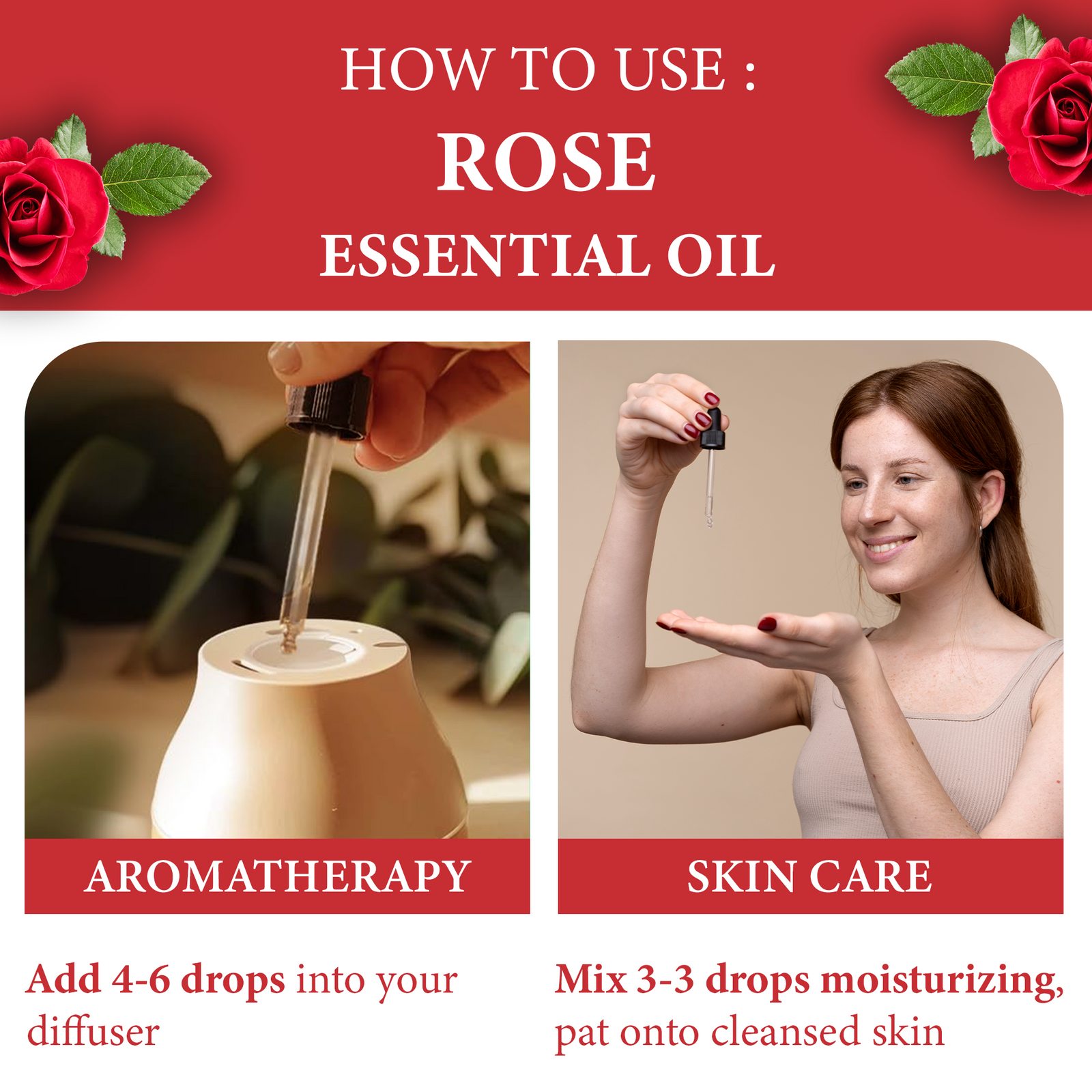Pure Rose Essential Oil – 30ml, 100% Natural, For Diffusers, Massage & Aromatherapy - View #12