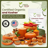 Dried Calendula Flower (Marigold Flower) Herbal Tea - European Wild-Harvest | Kosher Certified | USDA Certified | Origin - Albania