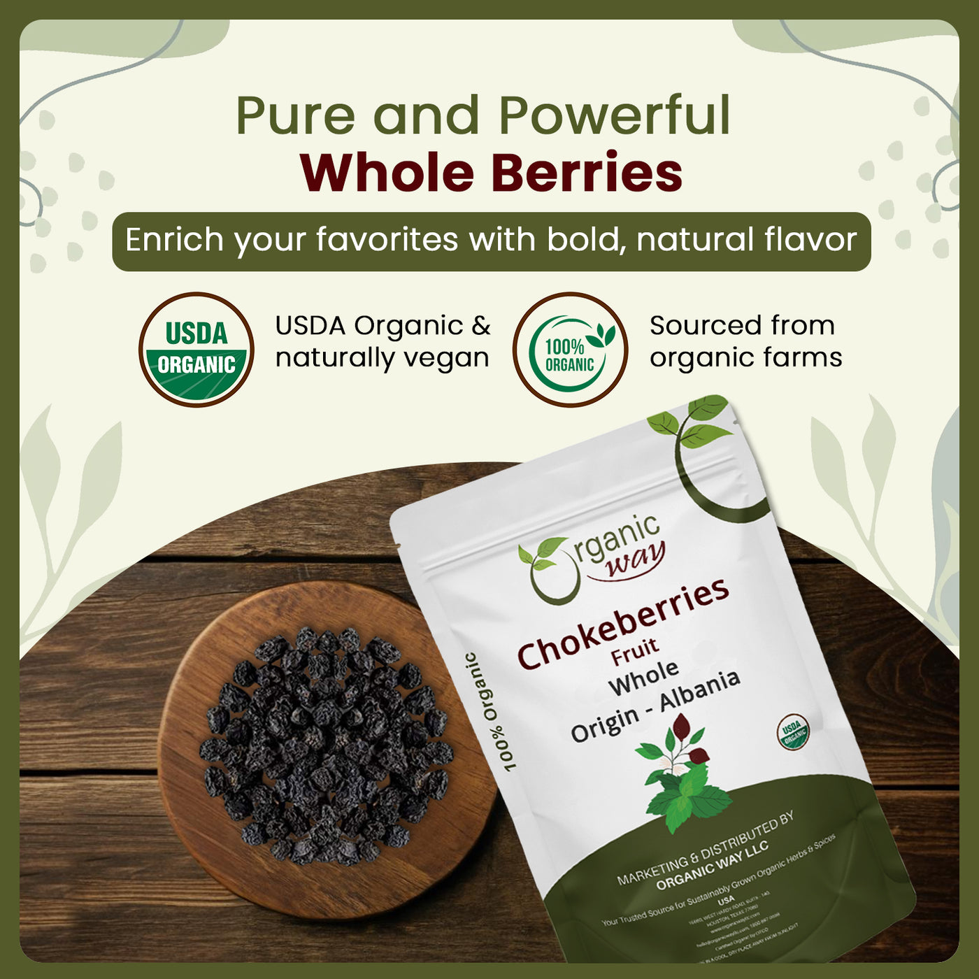 Chokeberries Fruit/Aronia Berry Whole (Aronia melanocarpa