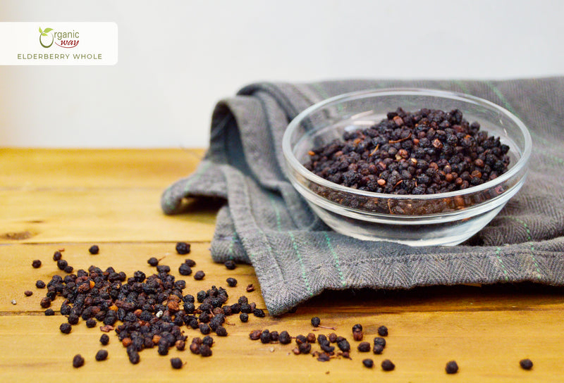 Dried Elderberry Whole - Herbal Tea | European Wild-Harvest | Kosher & USDA Certified | Non-GMO & Gluten Free | Tested for Purity | 100% Raw from Albania