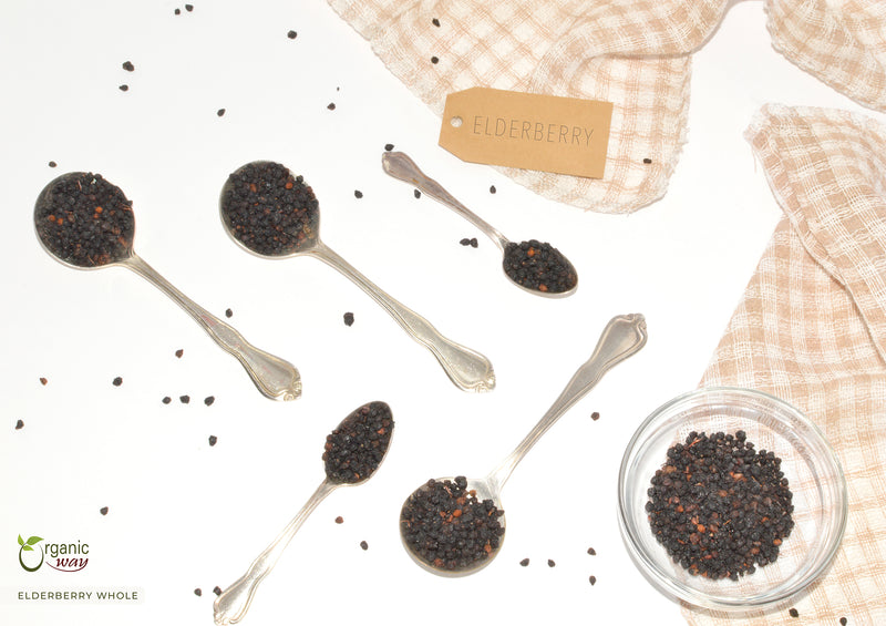 Dried Elderberry Whole - Herbal Tea | European Wild-Harvest | Kosher & USDA Certified | Non-GMO & Gluten Free | Tested for Purity | 100% Raw from Albania