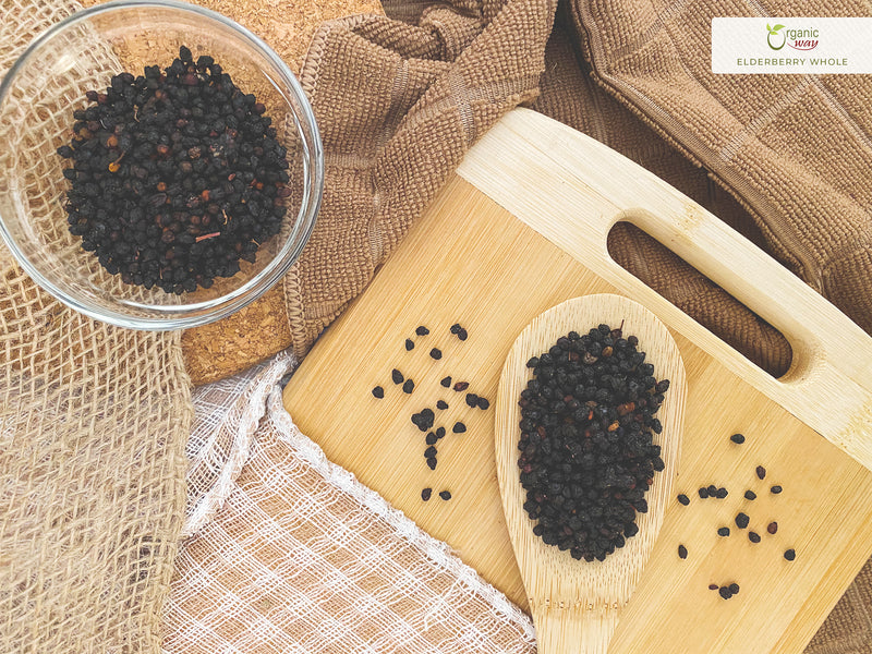 Dried Elderberry Whole - Herbal Tea | European Wild-Harvest | Kosher & USDA Certified | Non-GMO & Gluten Free | Tested for Purity | 100% Raw from Albania