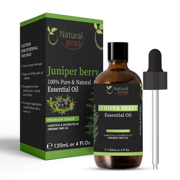 Natural Way Juniper Berry Essential Oil | Premium Grade Essential Oils for Hair Care, Oil for Skin, Aromatherapy, & Diffuser | Essential Oil for Skin Tag Remover, Massage Oil & Humidifier Use | 4 Fl Oz (120 mL)