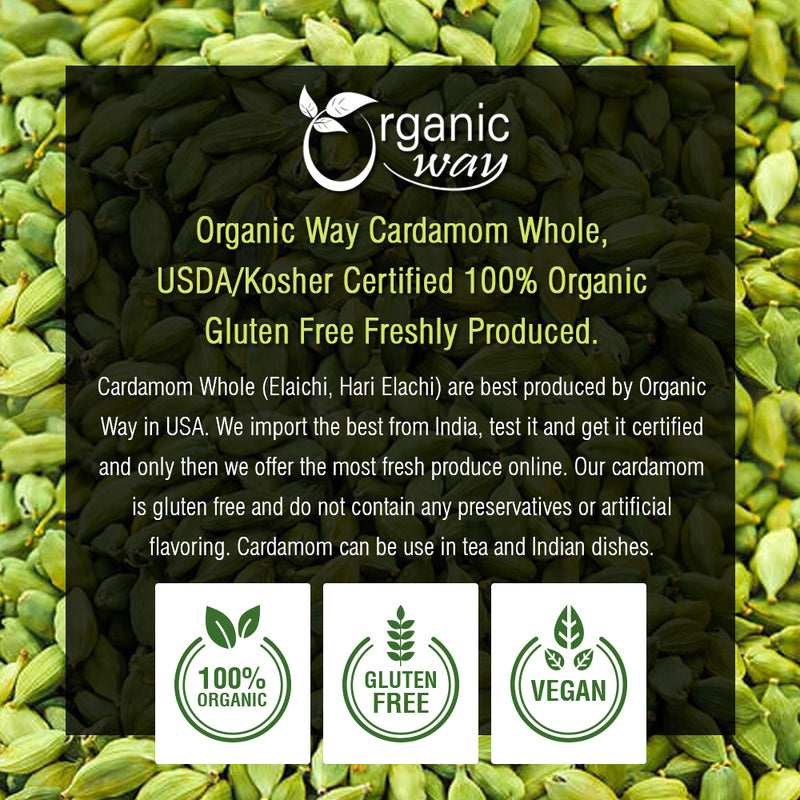 Green Cardamom Whole Pods – Organic Way LLC