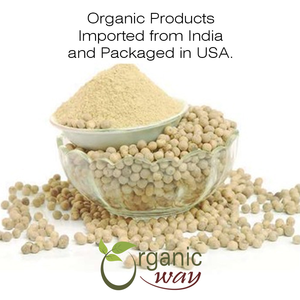 Organic Way Whole White Peppercorns - USDA Organic & Kosher Certified, 100% Pure Spice